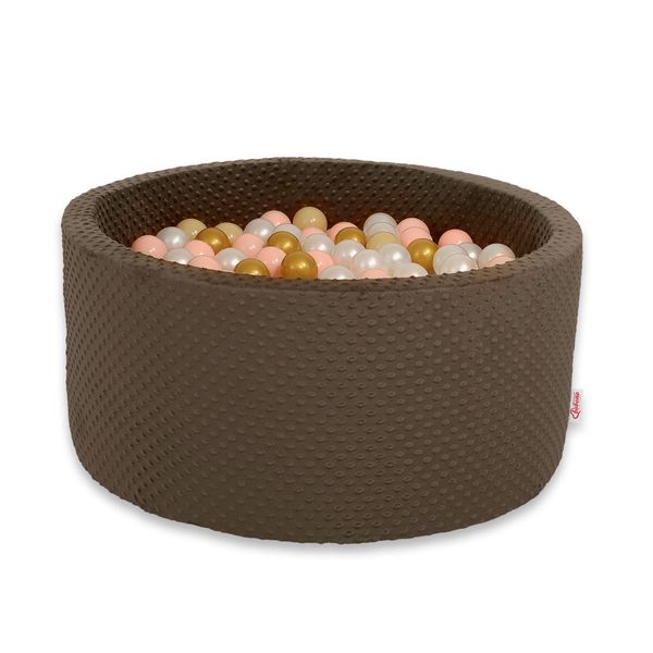 Piscina Asciutta In Viscosa H-40 Cm Con Palline 200 Pz - Cioccolato-image