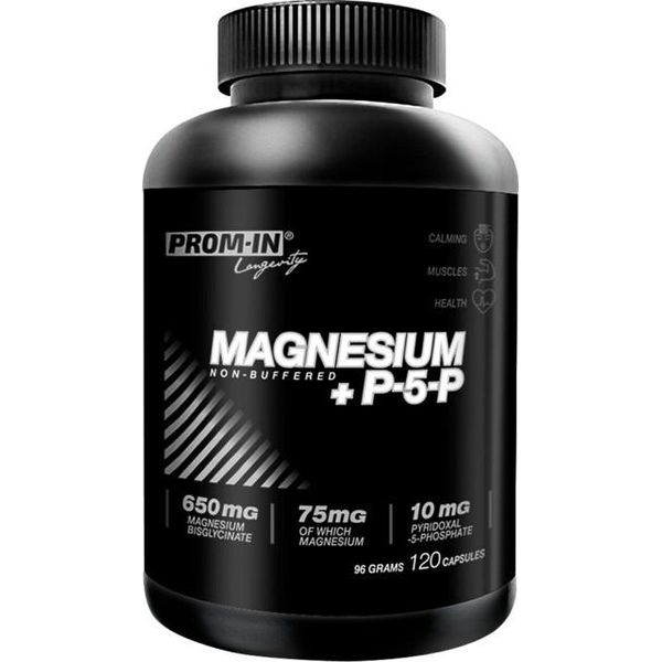 Prom-In Magnesio + P5P 120 Capsule / Magnesio (Magnesio) / 100% Magnesio Bisglicinato Arricchito Con La Forma Attiva Della Vitamina B6-image