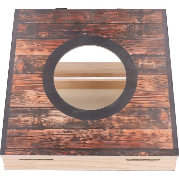 Cornhole Game Set Portatile Pieghevole Interattivo Resistente All'acqua Gioco Di Lancio Dei Sacchi Di Fagioli Per Il Partito Campeggio All'aperto Cortile Nero Cerchio-image