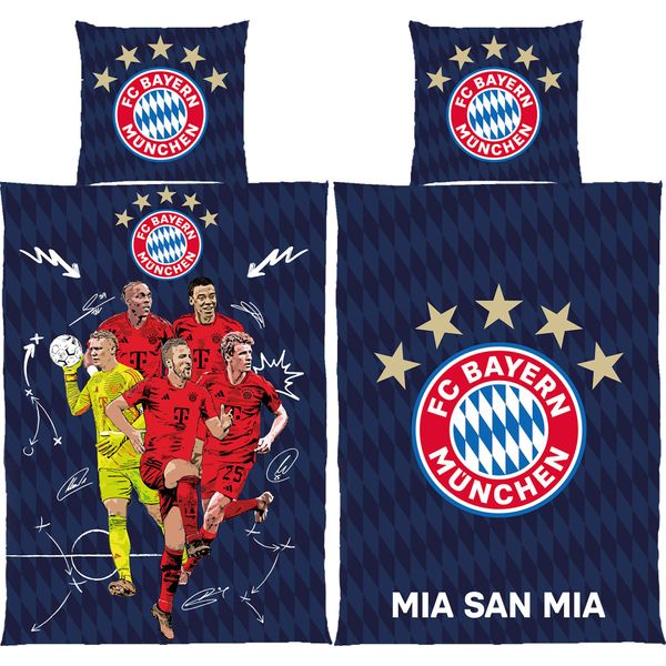 Biancheria Da Letto Fc Bayern MüNchen Player 135X200Cm / 80X80Cm Linon / Renforcé-image