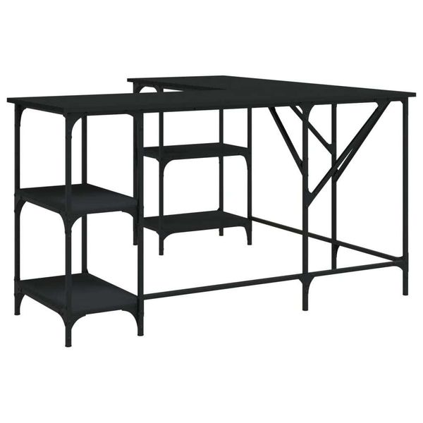 Syfax™ Scrivania Nera 139X139X75 Cm In Legno Multistrato-image