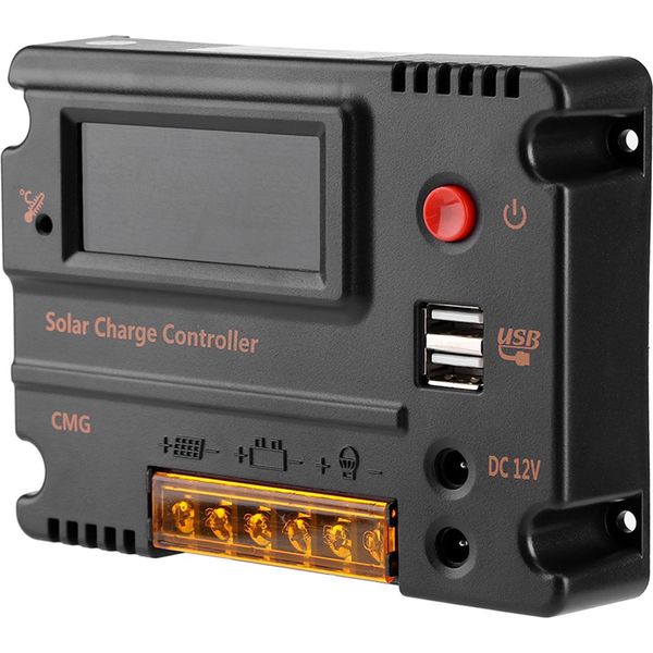 Dc 12V/24V 10A Pannello Solare Carica Intelligente Regolatore Batteria Regolatore Doppio Usb-image