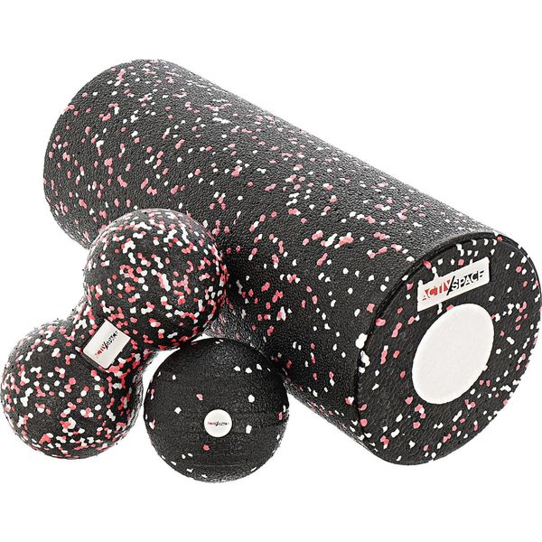 Epp Set Da Massaggio 4 In 1 Con Rullo + Palla + Doppia Palla - Rosso-image