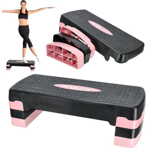 Stepper Per Esercizi Di Fitness Aerobico, 3 Livelli - Modulare - Rosa-image