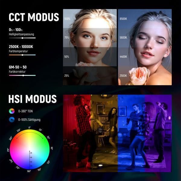 Neewer Luce Continua TL98C Luce Magnetica Rgb Ad Asta Portatile-image