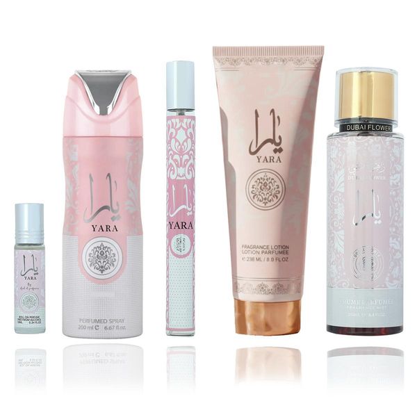 Set Da 5 Pezzi Yara: Set Regalo Yara: Fragranza Spray E Lozione Profumata+Yara 35ML Eau De Parfum +Yara 200ML Spray Profumato+Muschio Yara 10Ml-image