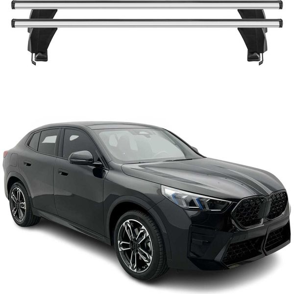 Portapacchi Menabo Per Bmw Ix2 U10 2024-25 Abe Grigio Alluminio 2 Pezzi-image