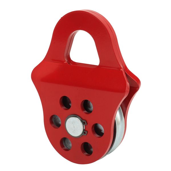Snatch Block Puleggia Di Traino 4T Capacità Di Carico Pesante Puleggia Winch Rosso Per Camion Trattore Atv Utv-image