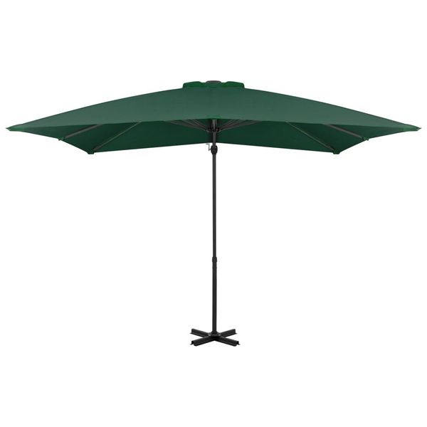Vidaxl Ombrello Semaforo Con Palo In Alluminio 250X250 Cm Verde-image