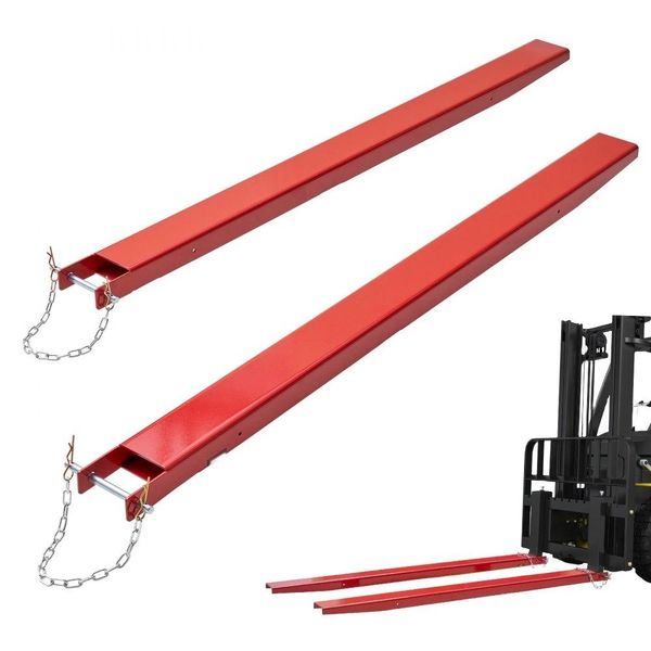 Set Di 2 Prolunghe Per Forche - Estensione Forche 2090 Mm - Portata 1,815 Tonnellate - Forche Acciaio Al Carbonio Q235 - Design Monopezzo - Prolunga Per Forche Per Pallet - Compatibile Con Forche Da 106 Mm-image
