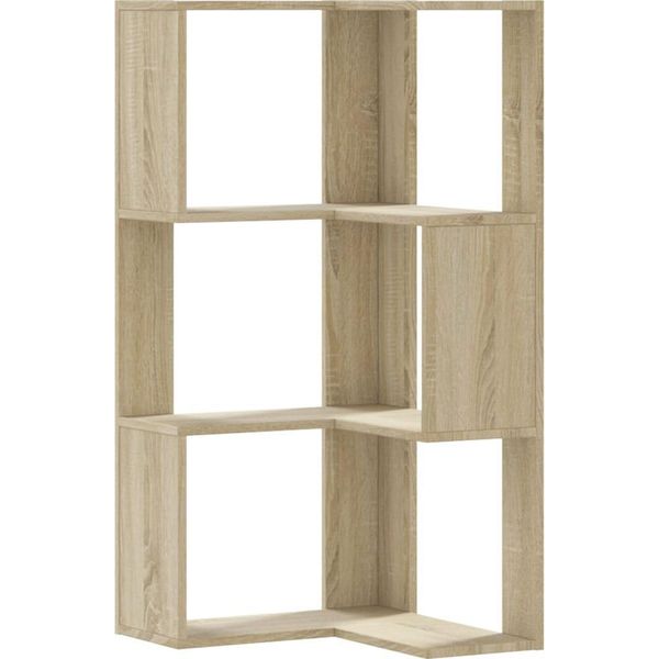 Vidaxl Libreria Ad Angolo 3 Ripiani Rovere Sonoma 50X50X102 Cm Materiale Legno-image