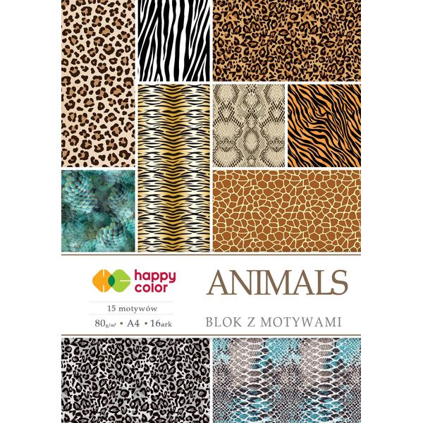 Happy Color A4 80G 15 Fogli Con Motivi Animali-image