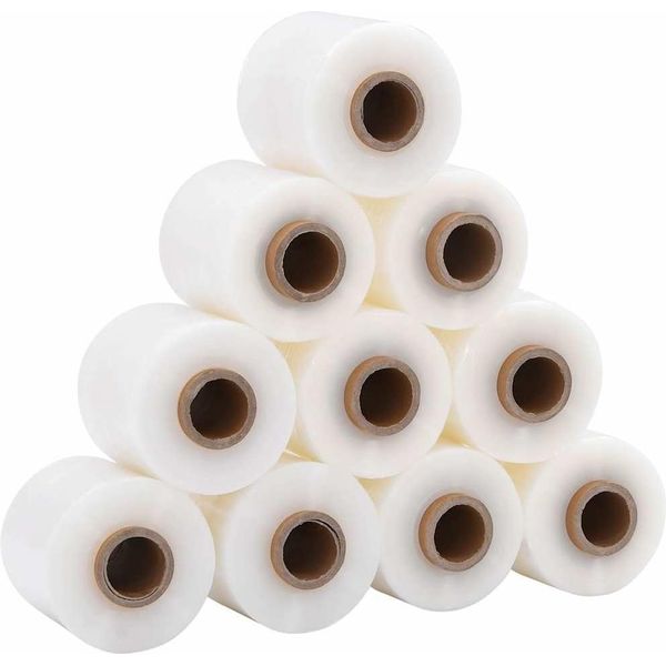 Vidaxl Film Estensibile Con Maniglia 10 Pz. Trasparente 23 μM 50 Cm X 150 M-image