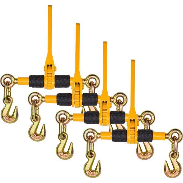 Set Di Tendicatena A Cricchetto - 4 Pezzi - Raccoglitore Di Catene Da 6,3 A 8 Mm - Capacità Di Carico Di 1180 Kg - Robusto Raccoglitore Di Catene - Ideale Per Un Tensionamento E Un Fissaggio Sicuri-image