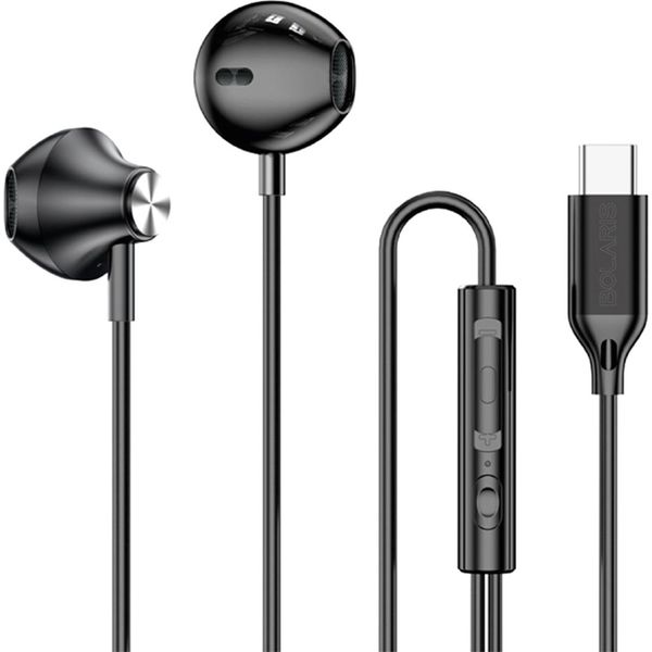 Bolaris, Auricolari Semi In-Ear USB-C Con Telecomando Modello Jupiter, Nero-image