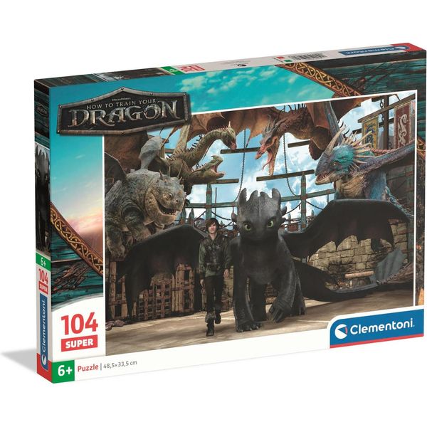 Clementoni Puzzle 104 Supercolor - Come Addestrare Il Tuo Drago 25080-image