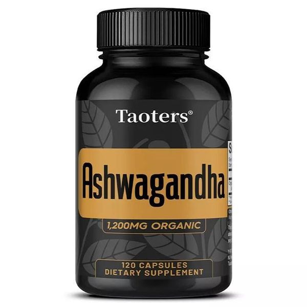 Ashwagandha 1200Mg (120 Capsule) Integratore Alimentare, Umore, Rilassamento, Sistema Immunitario, Salute Dei Nervi, Stress, Ansia-image