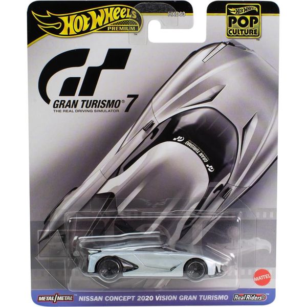 Hot Wheels HXD63-HKC38 Nissan Concept 2020 Vision GT7 Argento Scala Pop Culture Circa 1:64 Modellino Auto-image