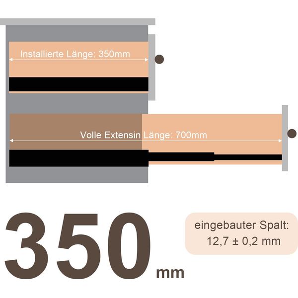 Guide Per Cassetti Vingo 8X Ad Estrazione Totale 350 Mm Portata Delle Guide A Sfere 35 Kg-image