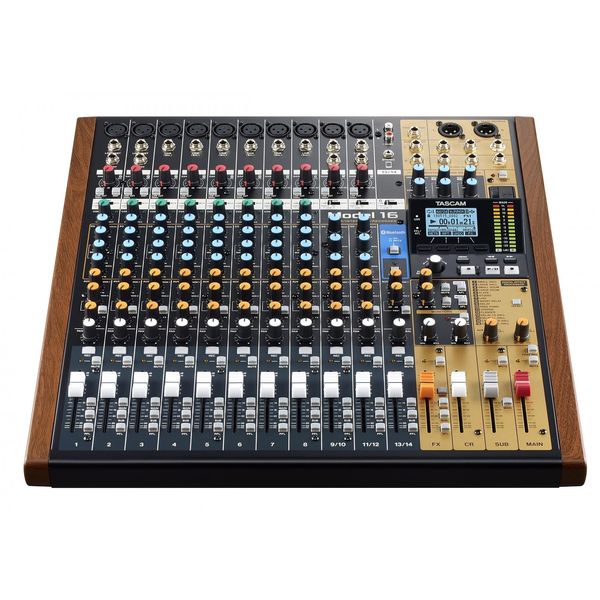 Tascam Model 16 Mixer Audio 16 Canali 20 - 30000 Hz Nero, Oro, Legno-image