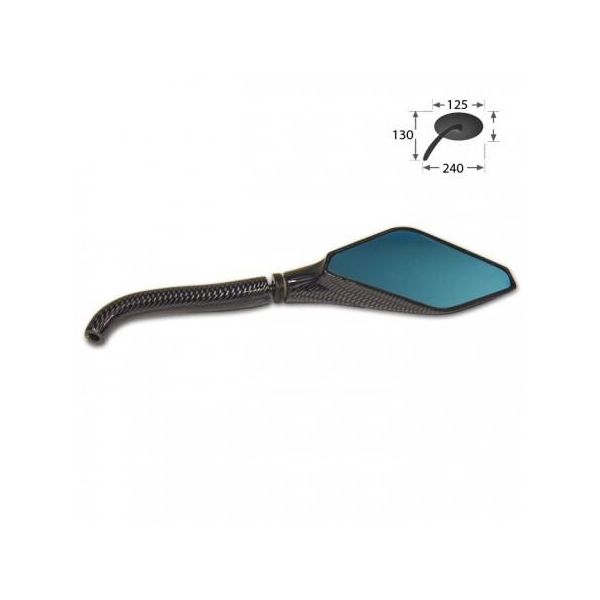 Specchio Universale, Carbon Look, Destro, Vetro Blu,*-image