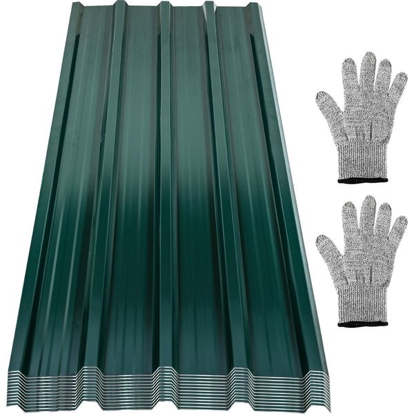 12/24/36X Lamiera Grecata 129X46Cm 7-21㎡ Per Tetto Capannone Lamiera Profilata Pannelli Tetto - 24X 14㎡ Verde-image