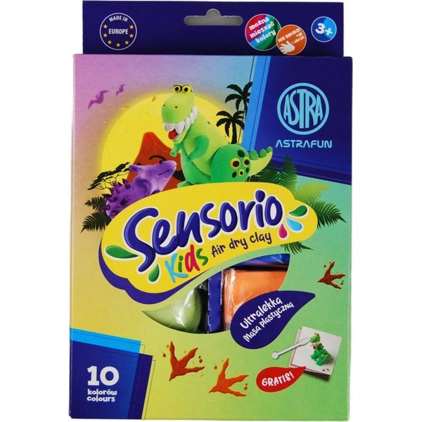 Massa Creativa In Plastica Dinosauri Sensorio Kids - 10 Colori Per Divertimento E Creatività. Ideale Per I Piccoli Artisti!-image