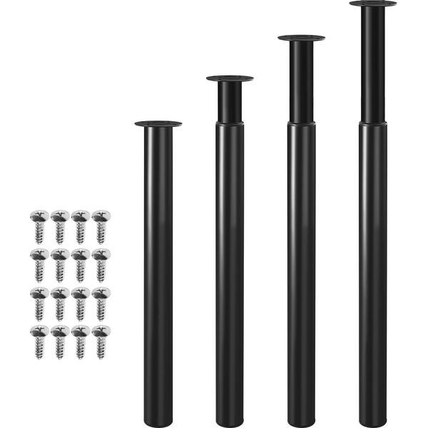 Tolletour Set Di 12 Gambe Per Mobili Set Di Gambe Telescopiche Gamba Per Tavolo Gamba Di Supporto Gambe Per Mobili Gambe Per Mobili Gambe In Metallo Nero 70-110Cm-image