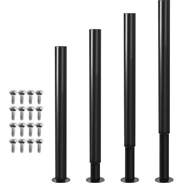 Clanmacy Set Di 4 Gambe Per Mobili Set Di Gambe Telescopiche Gambe Per Tavolo Gambe Di Supporto Gambe Per Mobili Gambe Di Metallo Nero 70-110Cm-image