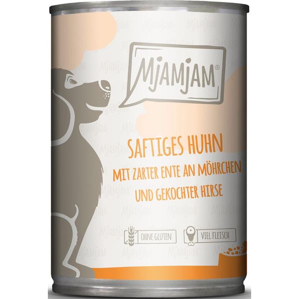 Mjamjam Pollo Succoso Con Anatra Tenera Con Carote E Miglio Cotto 400 G-image