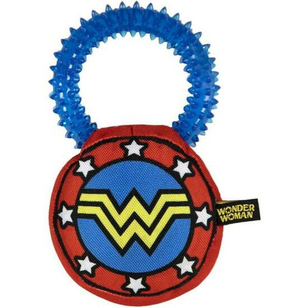 Giocattolo Per Cani Wonder Woman - Anello Di Dentizione Con Squeaker E Massaggio Gengivale-image