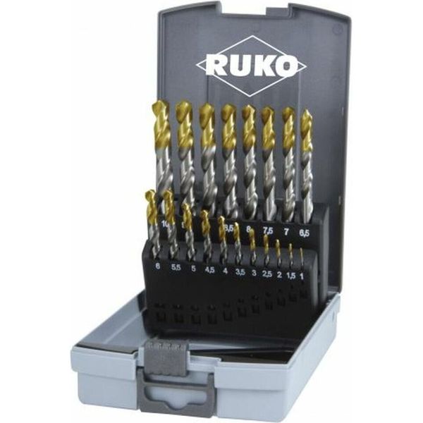 Ruko 2501215TRO HSS-G Twist Drill Bit Set 25-Piece 1 Mm, 1.5 Mm, 2 Mm, 2.5 Mm, 3 Mm, 3.5 Mm, 4 Mm, 4.5 Mm, 5 Mm, 5.5 Mm, 6 Mm, 6.5 Mm, 7 Mm, 7.5 Mm, 8 Mm, 8.5-image