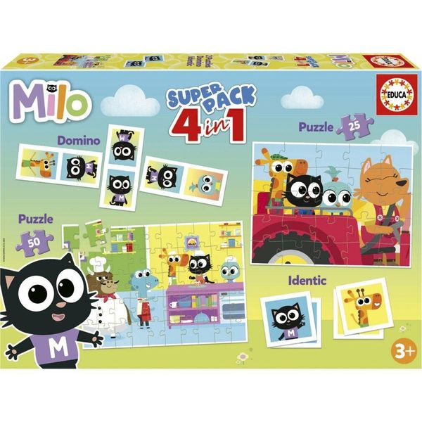 Educa Borras Superpack 4 In 1 Milo Puzzle Multicolore Multicolore Taglia Unica-image