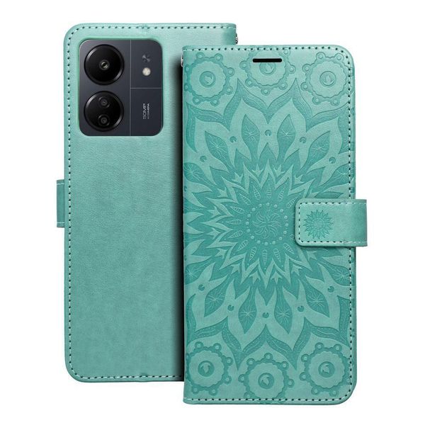 Custodia / Cover Per Xiaomi Redmi 13C Mandala Verde - Libro Mezzo-image