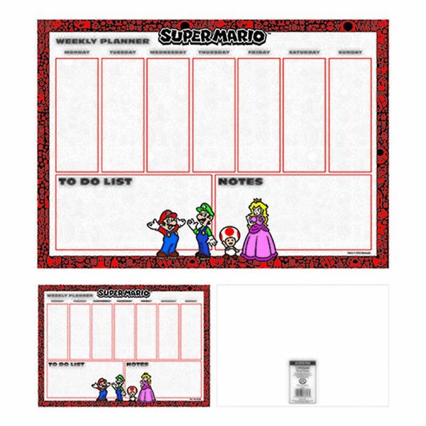 Agenda Settimanale A4 Super Mario ( 4 Colori) Blocco Da Tavolo A4 29 X 21 Cm-image