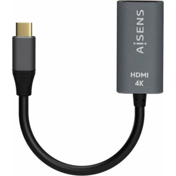 Convertitore Aisens In Alluminio Da USB-C A Hdmi 4K@60Hz, USB-C/M-HDMI/H, Grigio, 15 Cm-image