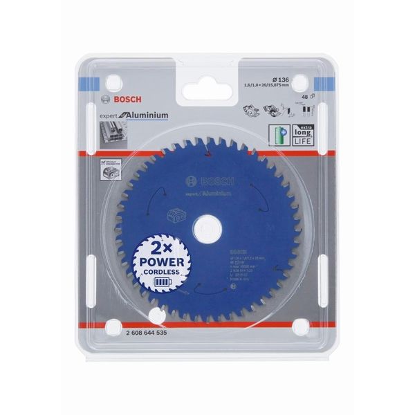 Lama Circolare Per Seghe A Batteria Expert Per Alluminio, 136 X 1,6/1 X 20, 48 Denti-image
