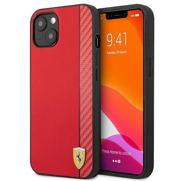Ferrari Fesaxhcp13Sre Custodia Rigida Per Iphone 13 Mini5,4 Czerwony/Red On Track Carbon Stripe-image