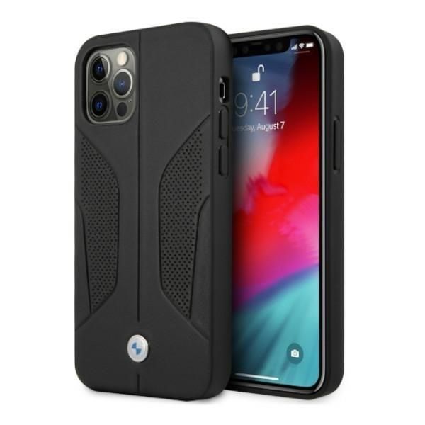 Etui Bmw Bmhcp12Lrscsk Iphone 12 Pro Max6,7 Czarny/Nero Custodia Rigida In Pelle Perforata Lati-image