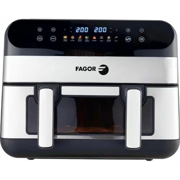 Friggitrice Ad Aria In Acciaio Inox/Nero Da 10 Litri E 2400 W Fagor Fgf10-image