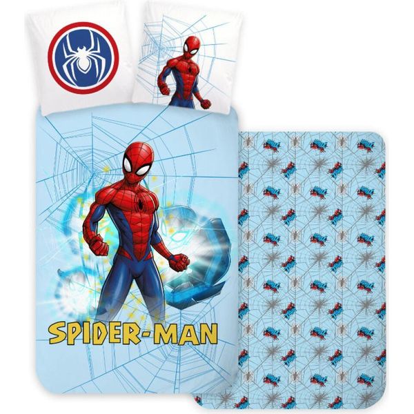 Biancheria Da Letto Per Bambini Spiderman Azzurro 100×135 Cm, 40×60 Cm-image