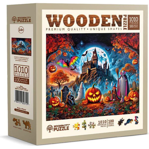 Wooden City Puzzle In Legno Zucca Di Halloween 1010 Pezzi-image