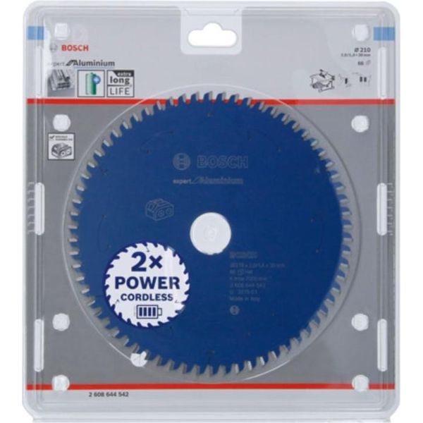 Lama Circolare A Batteria Bosch Per Alluminio, 210 X 2/1,4 X 30, 66 Denti 2608644542-image