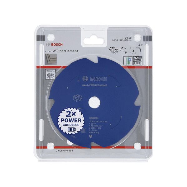 Lama Circolare Per Seghe A Batteria Expert Per Fibrocemento, 160 X 1,8/1,2 X 20, T4-image