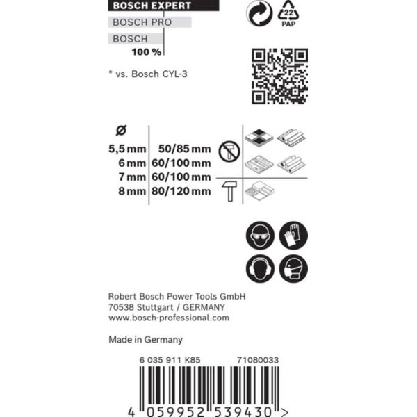 Bosch 2608900650 Bosch Expert CYL-9 Multiconstruction Mehrzweckbohrer-Set, 4-Teilig-image