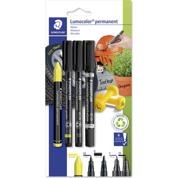 Staedtler 60 BK-5 Staedtler Lumocolor Set Di Pennarelli Indelebili, Blister-image
