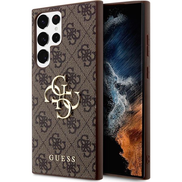 Guess Guhcs23L4Gmgbr S23 Ultras918 BrąZowy/Brown Custodia Rigida 4G Big Metal Logo-image