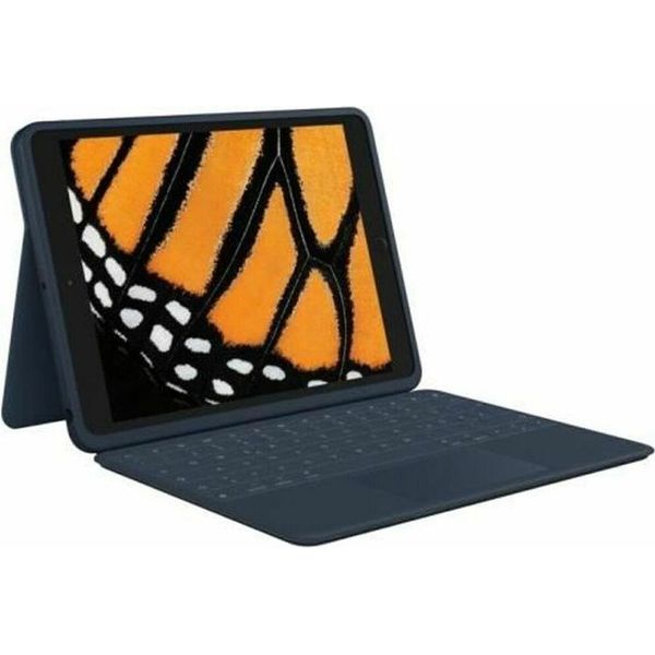 Logitech Rugged Combo 3 Touch For Education - Tastiera E Custodia Folio - Con Trackpad - Apple Smart Connector - Azerty - Francese - Classic Blue - Per Istituti Scolastici - Per Ipad Apple Da 10,2 Pollici (7A Generazione, 8A Generazione, 9A Generazione)-image