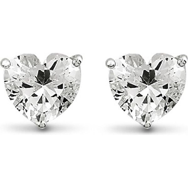 New Bling 9NB-0010 Orecchini In Argento - Cuore In Zirconi 6 Mm - Colore Argento-image