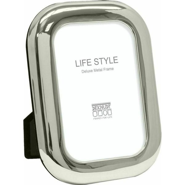 Deknudt S57MT1 Cornice In Metallo Argento Lucido 13X18 Cm Con Vetro Trasparente E Velluto-image